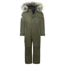 Trollkids Kid's Kirkenes Snowsuit - Oliv, Gr. 92 - Baby Schneeanzug, wasserdicht und winddicht, ideal für Freizeit und Ski, mit integrierten Gamaschen und Kapuze für optimalen Schutz.