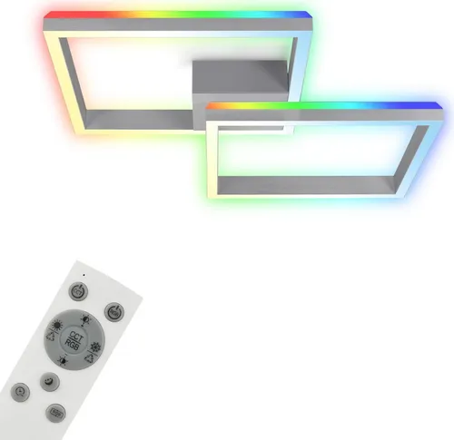 BRILONER Leuchten Deckenlampe RGB - Dimmbar & Farbtemperatur einstellbar - Lampen mit hochwertiger Optik und vielen Funktionen. RGB Backlight und CCT Frontlight für individuelle Lichtgestaltung, steuerbar per Fernbedienung. Ideal für stimmungsvolle Räume.
