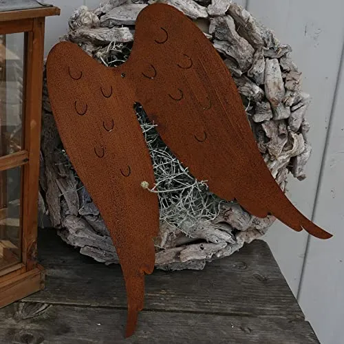 Gartenzaubereien Engelsflügel zum Hängen 38cm aus Edelrost von Gartenzaubereien