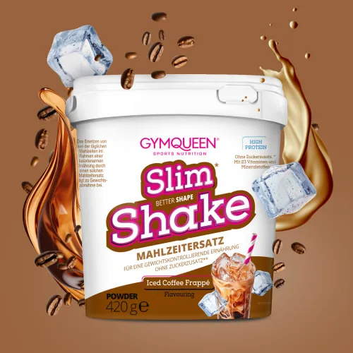 GymQueen Slim Queen Abnehm Shake 420g – Leckerer Diät-Shake für effektives Gewichtsmanagement - Gewichtsmanagement Shakes – Mit nur 250 kcal pro Portion und ohne Zuckerzusatz, ideal als Mahlzeitersatz mit wichtigen Vitaminen. Wähle deinen Lieblingsgeschmack und genieße die schnelle Zubereitung!