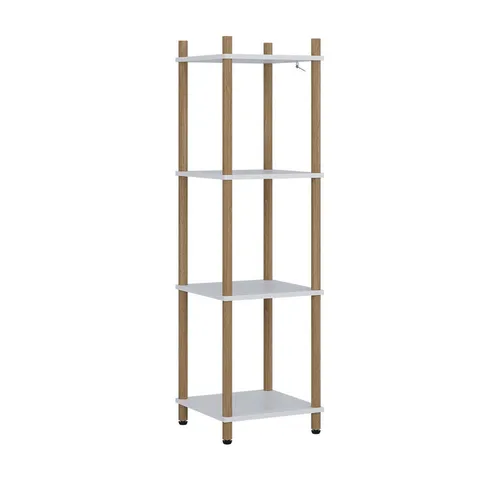 Vicco Eckregal Bivio, Weiß/Kiefer, 30 x 102.5 cm 4 Ablageflächen