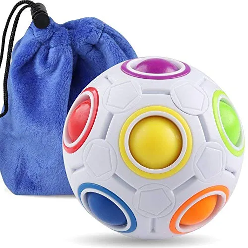 Coogam Magic Regenbogen Ball 3D Würfel Ball Puzzle Fidget Cube Stressabbau Zappeln Spielzeug für Kinder Erwachsene