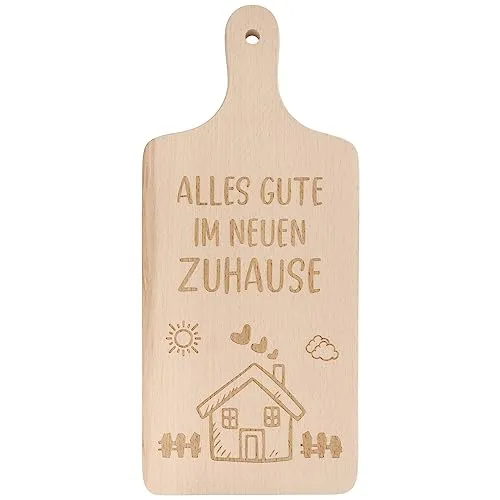 Spruchreif | Deko-Brotzeitbrett aus Holz | Holzbrett mit Gravur | Schneidebrett aus Holz mit Griff | Brotzeitbrett mit Spruch | Einweihungsgeschenk | Einzugsgeschenk | Geschenk neues Zuhause