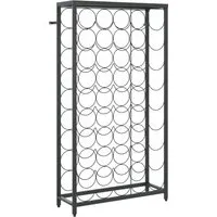 vidaXL Weinregal für 45 Flaschen Schwarz - Regale: Stilvolles Weinregal aus robustem Schmiedeeisen für bis zu 45 Flaschen, ideal für Bars und Weinkeller. Mit Wandhalterungen für zusätzliche Stabilität.