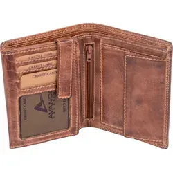 Herrenbörse Herren Geldbörse Leder Brieftasche Kombibörse , braun