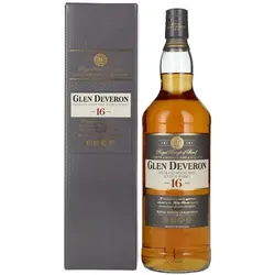 Glen Deveron 16 Years Old Highland Single Malt 40% Vol. 1l Geschenkbox - Whisky aus Schottland, 16 Jahre in Sherryfässern gereift, fruchtig und süß mit langanhaltendem Abgang – perfekt für Whiskyliebhaber in edler Geschenkbox.
