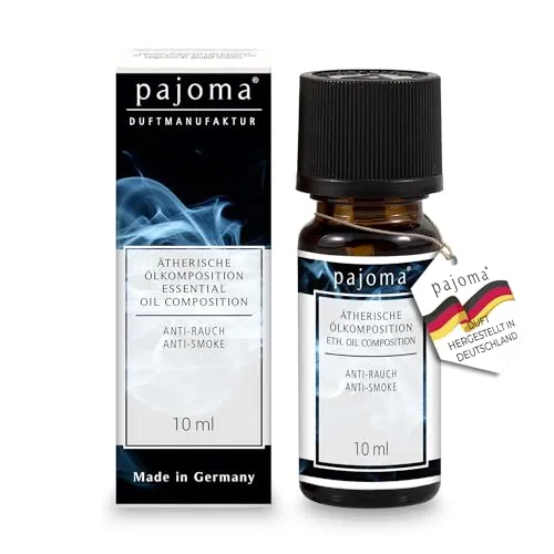 pajoma® Duftöl 10 ml, Anti-Rauch | 100% Naturrein Ätherisches Öl für Aromatherapie, Duftlampe, Aroma Diffuser, Massage, Naturkosmetik | Premium Qualität