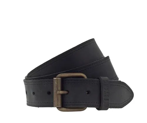 MUSTANG 35 mm Vollledergürtel – Abgesteppt mit mattschwarzer Schließe - Hochwertiger 35 mm Gürtel aus glattem Rindleder, in verschiedenen Längen erhältlich. Ideal für Jeans und Chinohosen, vereint Stil und Funktionalität für Freizeit und Beruf.