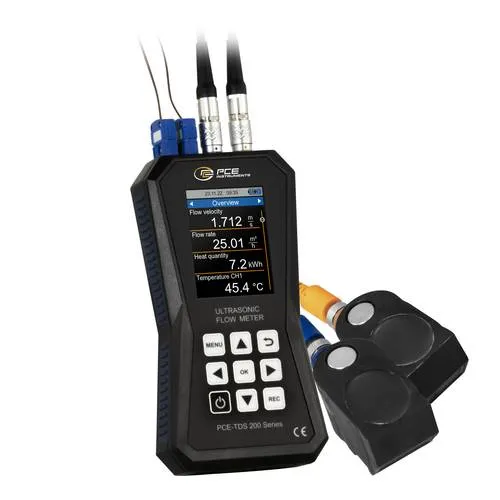 PCE Instruments Ultraschall-Sensor PCE-TDS 200+ M - Füllstandssensoren und Durchflussmessgeräte mit präziser Messgenauigkeit von ±1,5 % und grafischer Installationshilfe für optimale Sensorpositionierung.