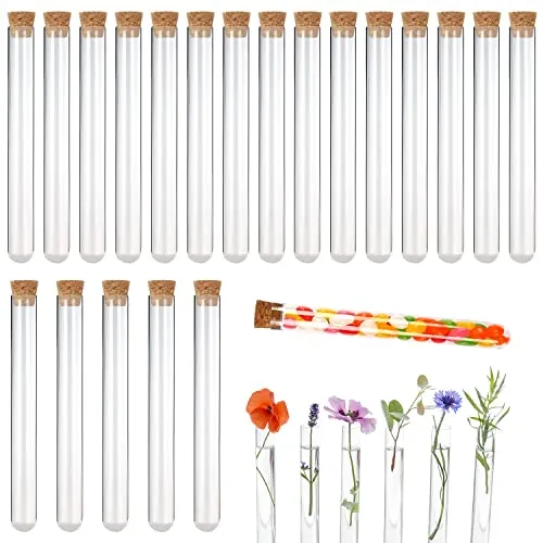Stück Reagenzgläser Mit Korken, Reagenzglas Glas Transparent 16 x 150 mm, Reagenzgläser für Blumen, Hochzeiten, Badesalzbonbons, Labortisch, Hauptdekoration 20
