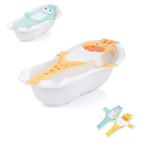 Chipolino Babywannen Netz Tiere, Badewanneneinsatz, Kunststoffbügel, ab Geburt, Farbe:gelb