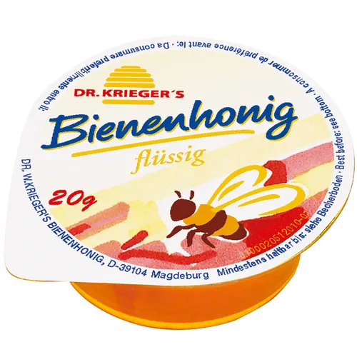 Dr Kriegers Bienenhonig flüssig süß 1920g - 96 Portionen - Brotaufstriche: Hochwertiger flüssiger Honig, perfekt portioniert für süße Genüsse, ideal für Tee oder als Brotaufstrich.