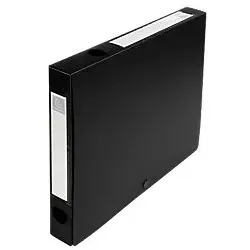 Exacompta Dokumentenbox 54631E DIN A4 PP (Polypropylen) Schnappverschluss 24 (B) x 4 (T) x 32 (H) cm Schwarz 4,0 cm