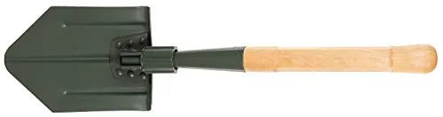 Schweizer Armeespaten Klappspaten mit Holzstiel