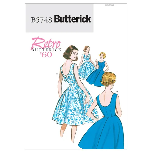 Schnittmuster Sommerkleid Butterick B5748 A5 6-14 (Gr. 32-40) Deutsche Anleitung