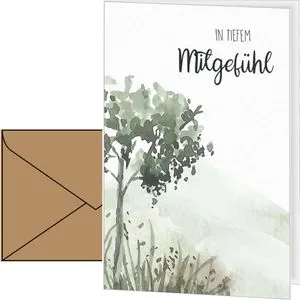 Böttcher-AG Trauerkarten T1062, 115 x 170mm, Klappkarte mit Umschlag