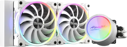 Alpenföhn Gletscherwasser 240 - ARGB Komplett-Wasserkühlung in Weiß - 240 mm AIO-Kühlung mit schickem Design, leisen Betrieb und leistungsstarken Wing Boost 3 ARGB Lüftern, ideal für Gaming und High-Performance Systeme.
