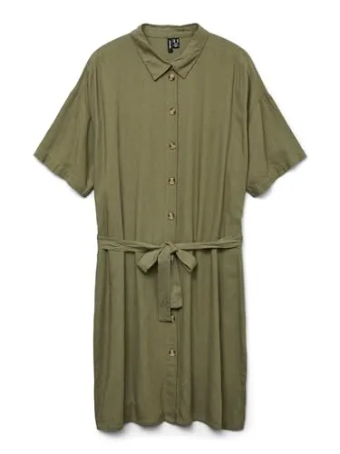Vero Moda VMTHEA SS SHORT SHIRT DRESS in grün von VERO MODA