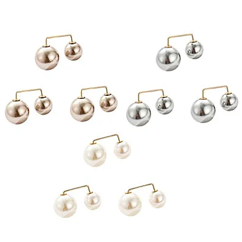 CAREOR 9 PCS Fashion Pearl Brosche Sicherheitsnadeln Tops Dekoration für Frauen Mädchen Home (A)