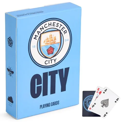The Gift Scholars Offiziell lizenzierte Man City FC Spielkarten – Standard 52-Karten-Deck – Spielspaß für alle Altersgruppen von Manchester City Fans