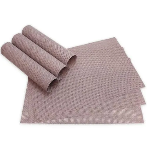 Moderne Tischsets in Alt-rosa im 6er Set - Abwaschbare Platzsets als rechteckige Tischuntersetzer - Gewebtes Platzdeckchen als Tischunterlage für Esstisch Wohnzimmer Tisch-Deko