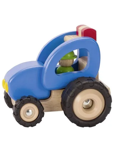 goki 55928 Traktor - Robustes Holzspielzeug für Kinder ab 2 Jahren, fördert Motorik und Kreativität, ideal für kleine Hände mit kindgerechten Maßen (14 x 11,8 x 12,7 cm).