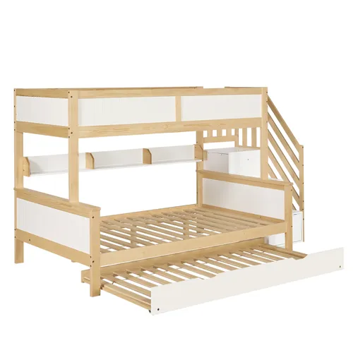 Produktbild Etagenbett mit 3 Liegeflächen und Gästebett, Kiefer, modern