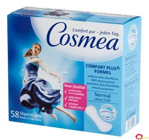 Cosmea Comfort Slipeinlagen normal ohne Duft - Luftdurchlässige Slipeinlagen für angenehmen Tragekomfort, 58 Stück pro Packung, ideal für den täglichen Gebrauch.
