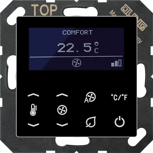 Jung TRDA5248SW KNX Raumtemperaturregler Fan Coil, schwarz von Jung KNX Bediengerät