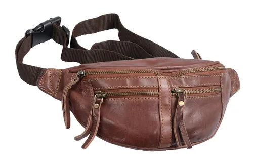 GlücksNugget Bauchtasche braune Ledergürteltasche, Echt Leder braun Lederbauchtasche