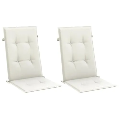 vidaXL Sitzauflage Hochlehner 2 Stk. Melange Creme in weiß von vidaXL