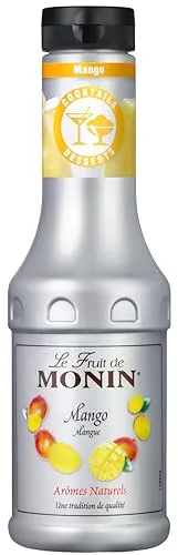 Monin Le Fruit Mango - Fruchtpüree mit Mango (1 x 0,5l) – Zutat für Cocktails, Smoothies, Mocktails und Desserts – für Hobby-Barkeeper und Genießer