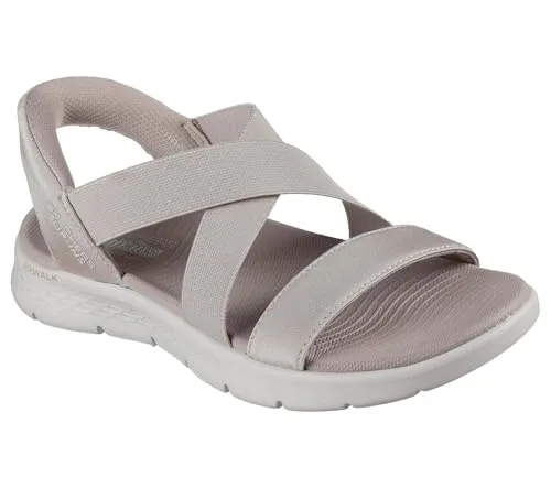 Skechers Damen Go Walk Flex Sandale – Glimmer Up, Taupe, 41 EU