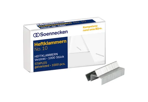 Soennecken Heftklammer Heftklammern 3495 Nr.10 verzinkt 1000 Stück