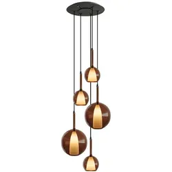 s.luce Pendelleuchte Belluna 5-flammig Ø 60cm - Moderne 5-flammige Pendelleuchte Belluna – ideal für hohe Räume. Mit elegantem Design und flexiblem Kabel bietet sie stimmungsvolles Licht und individuelle Gestaltungsmöglichkeiten.