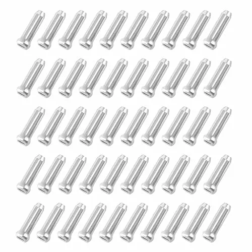 Silber Endhülsen,Fahrrad Endkappe Endhülse,Fahrrad Ersatzteil Zubehör, Endkappe Bremszug für Bremsseil Schaltseil,50 pcs.