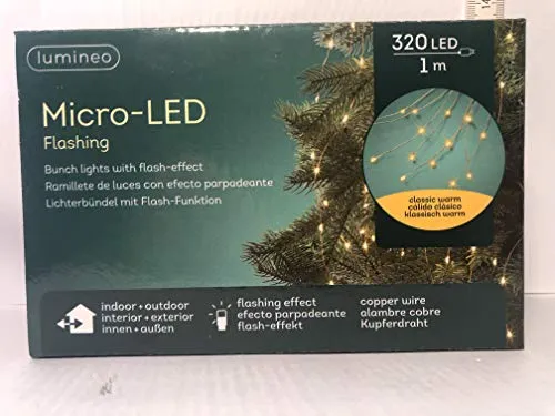 Micro LED Kette 320LED 1m flash effekt klassisch warmweiß