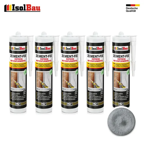 Reparaturmörtel Zement-Fix 5 x 300 ml Betongrau Fugenmörtel Express Rißacryl