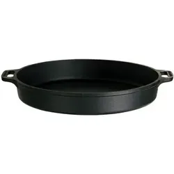Robuste Gusseisen-Pfanne Ø 60 cm, schwarz - für alle Herdarten inkl. Induktion - Hochwertige Gusseisen-Pfanne mit zwei Griffen, ideal zum Braten und Grillen. Perfekt für alle Herdarten, inklusive Induktion. Langlebig und hitzebeständig für perfekte Ergebnisse.