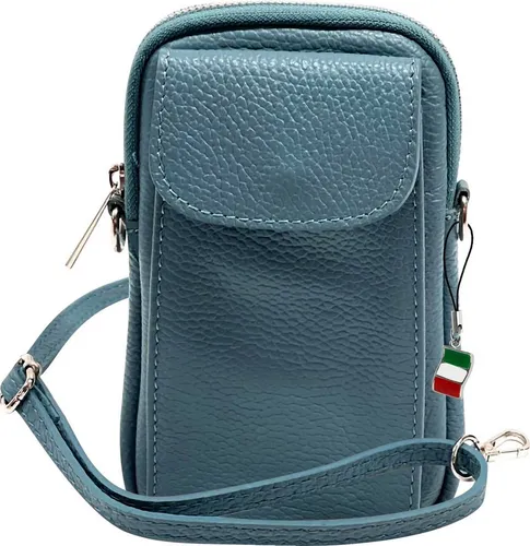 FLORENCE Handtasche Florence Damen Mini-Handtasche in Hellblau - Elegante Mini-Handtasche aus echtem Leder für Damen. Diese stilvolle Umhängetasche überzeugt durch ihr kompaktes Design und die feine Narbung. Ideal für den täglichen Einsatz und praktische Aufbewahrung.