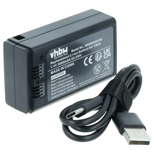 vhbw Akku kompatibel mit Godox V1PRO-S, V850-3, V860 3-C, V8600-3-C, V860-3 Blitzgerät, Kamera-Blitz (3000 mAh, 7,4 V, Li-Ion)