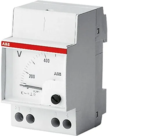 ABB 2CSM110190R1001 VLM 1/300 Voltmeter - Modulares analoges Messgerät für die präzise Wechselspannungsmessung bis 300V in einphasigen Netzen, ideal für professionelle Anwendungen.