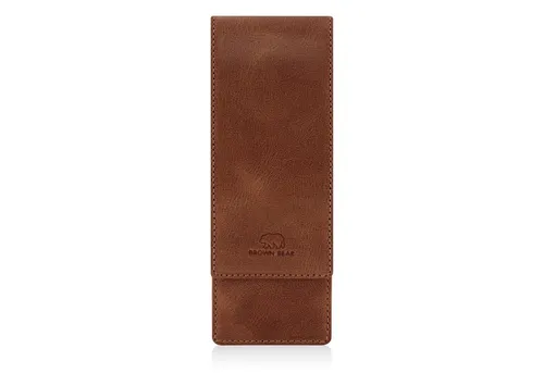 Brown Bear Schreibgeräteetui Golf 03 - Echtleder mit Magnetverschluss für 3 Stifte - Elegantes Federmäppchen aus hochwertigem Rindsleder, handgefertigt in Europa. Ideal für Kugelschreiber und Füller, schützt zuverlässig vor Kratzern und Beschädigungen.
