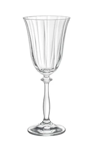 Crystalex Weingläser Angela Optic 6er Set - Elegante Rotweingläser aus geriffeltem Kristallglas mit 350 ml Volumen, perfekt für stilvolle Anlässe und spülmaschinengeeignet.