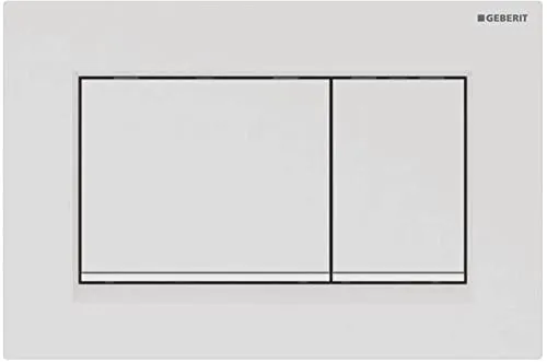 Geberit 115.883.01.1 Betätigungsplatte Sigma30 - Spülkästen, elegante weiße matte Oberfläche mit akustisch isolierten Antriebsstangen für eine leise und effiziente 2-Mengen-Spülung.