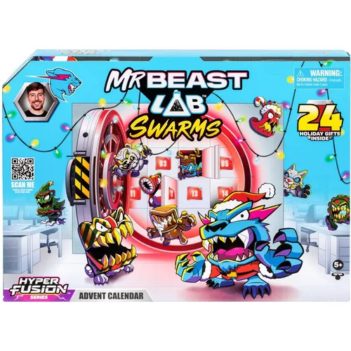 MrBeast Hyper Fusion Adventskalender - Actionfiguren für Kinder: Entdecke 24 festliche Überraschungen mit exklusiven Mini-Monstern, Stickern und Fusions-Kapseln für kreative Weihnachtsfreude!