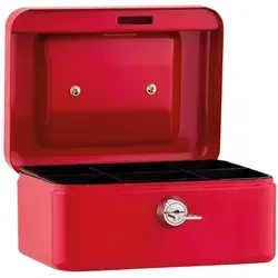 Soennecken Geldkassette Geldkassette 15,2x8x11,5cm 5 Fächer rot (12 Stück)