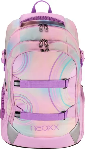 NEOXX ACTIVE PRO Schulrucksack Candy Party - Schulranzen aus wasserabweisendem Polyester mit ergonomisch geformten, gepolsterten Tragegurten. Ideal für Schule und Freizeit, handgepäcktauglich und mit praktischem Laptopfach.