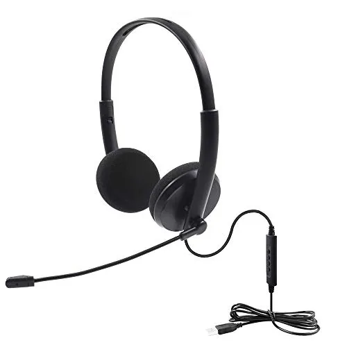 PC Headset mit Mikrofon USB/3,5mm Business Headset Noise Cancelling & Stereo Sound Superleicht Ultra-Komfort Audiosteuerung Faltbare PC Kopfhörer für Skype/Call Center/Telefonkonferenzen/Phone/PS4