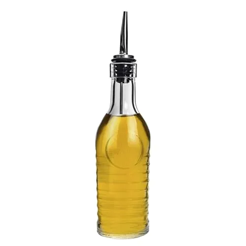 Bormioli Rocco Officina 1825 Olivenöl-/Essigflasche, Ausgießer aus Edelstahl, 268 ml